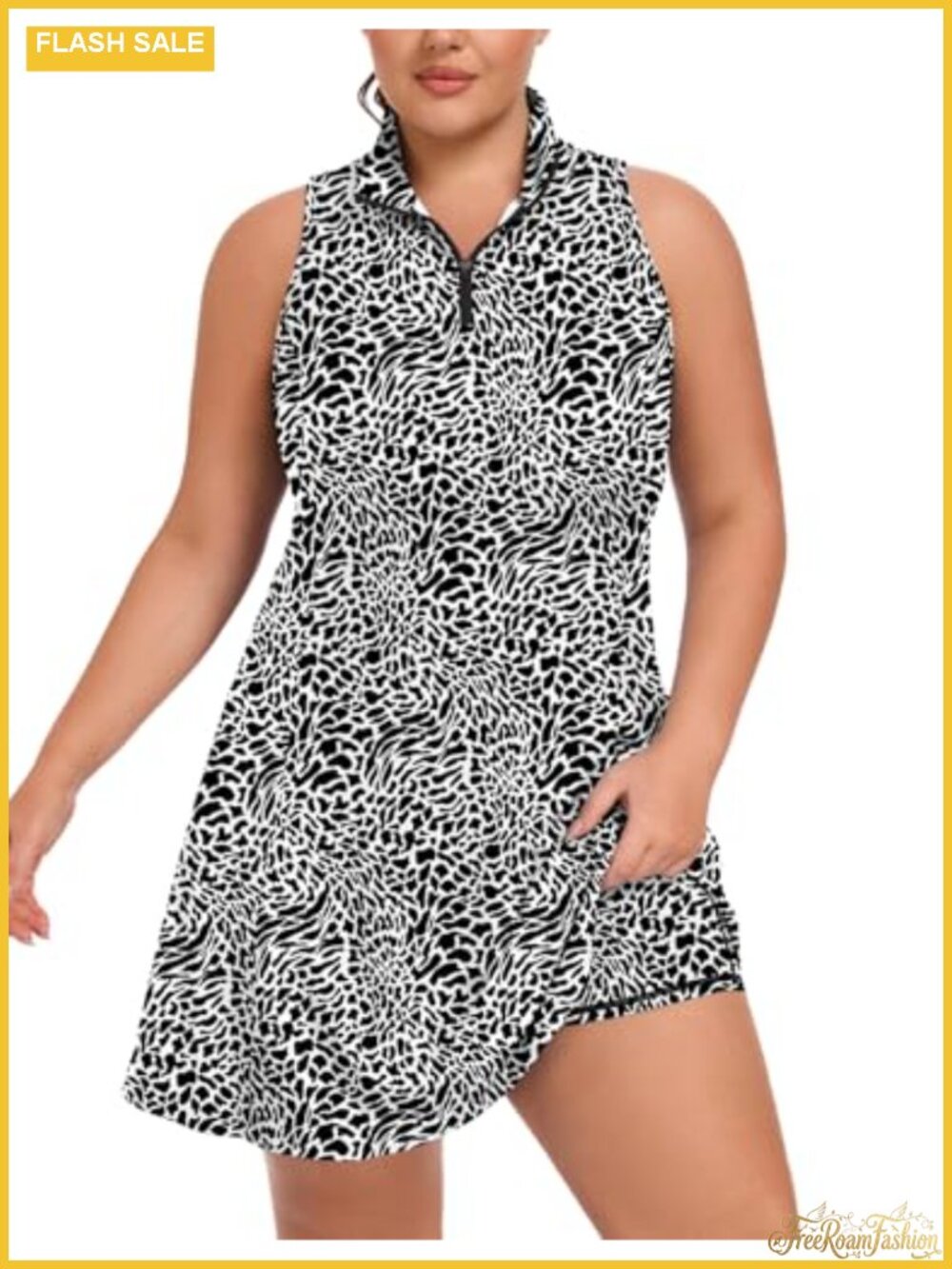 Plus Size Tennis Dress with Shorts Racerback Athletic Golf Workout with 4-Way